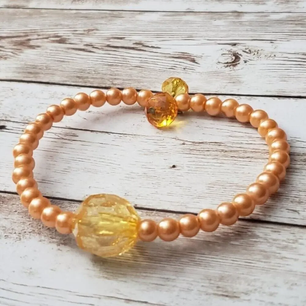 Vintage Bracelet / Bangle - Orangey Peach Tone